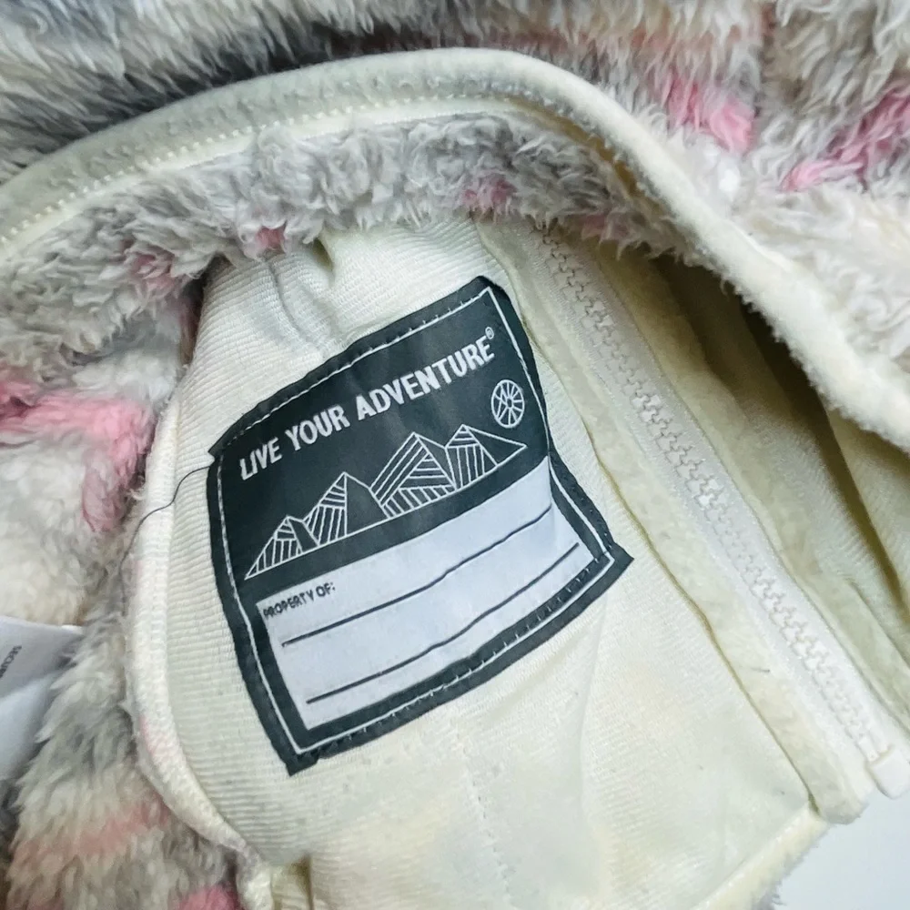 EDDIE Bauer Girl’s Sherpa Fleece Fair Isle Zip Up Hooded Jacket